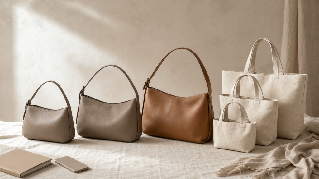 Mini、Small、Mediumのバッグを並べたLOEWEパズルバッグサイズ比較記事のアイキャッチ